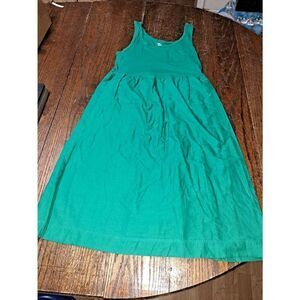 Small Gap Green Sleeveless Tank Strap Cotton Summer Dress Sundress